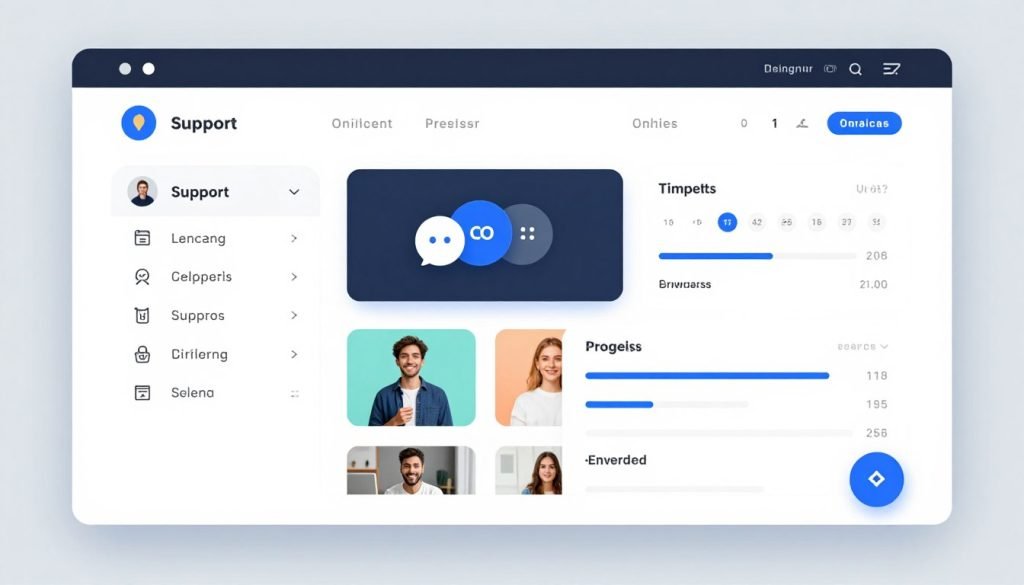 Exemplo de Interface de área de membros do curso